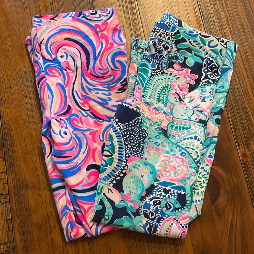 Girls Lilly Pulitzer Leggings. PLAY condition, see photos of knees. Size M 6/7